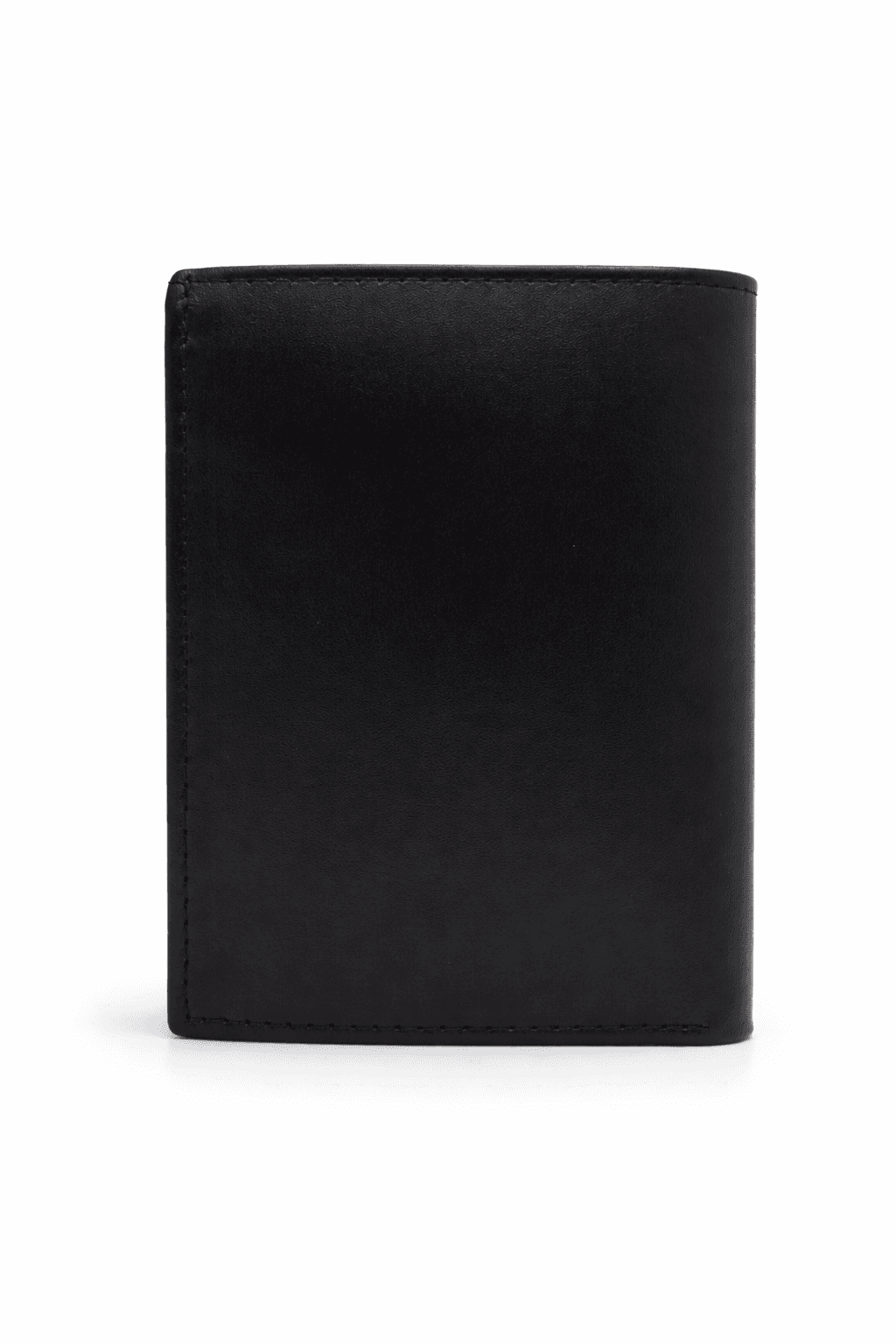 Black Leather Wallet With Coin Pocket Men's Bifold