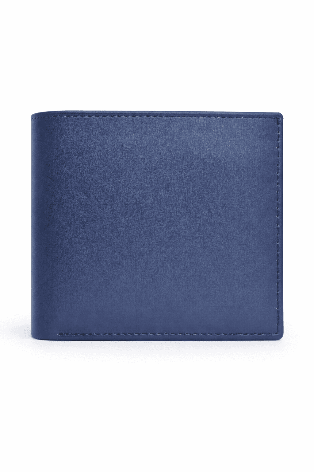 Navy Blue Leather Wallet With Coin Pocket