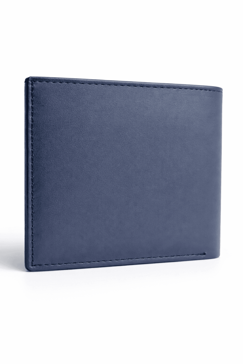 Navy Blue Leather Wallet With Coin Pocket