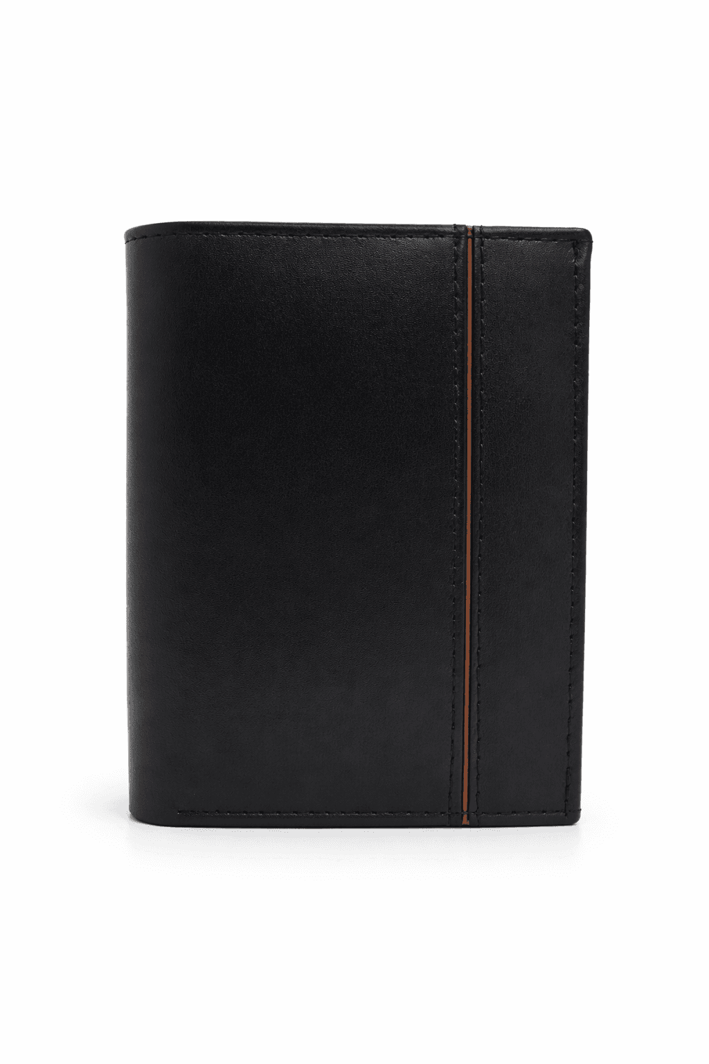 Black Leather Wallet With Coin Pocket Men's Bifold